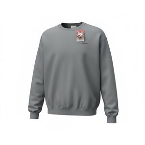 Gradual Mens Sweatshirt Smooth Textured Crewneck Sweater Long Sleeves Gray XXL